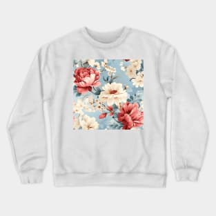 Shabby Chic Flowers Pattern 10 Crewneck Sweatshirt
